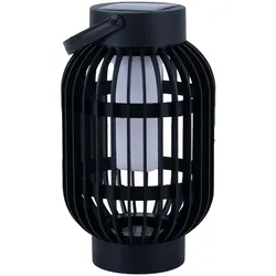 LED Solarleuchte Tischleuchte Flammeneffekt 2in1 Steckleuchte Außenlampe Gartenleuchte Erspieß, Kunststoff schwarz, mit Tragehenkel Akku, H 72,5 cm