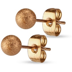 BUNGSA Ohrring-Set Ohrstecker Kugel Rosegold aus Edelstahl Damen (1 Paar (2 Stück), 2-tlg), Ohrschmuck Ohrringe rosa