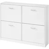 VASAGLE Schuhschrank 24 x 105,5 x 82,7 cm höhenverstellbar / weiß
