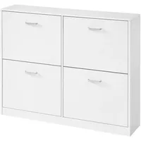 VASAGLE Schuhschrank 24 x 105,5 x 82,7 cm höhenverstellbar / weiß