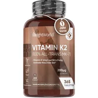 Vitamin K2 Tabletten - 365Stk - 200μg - Vitamin K2 MK7 - 1 Jahresvorrat - Vegan