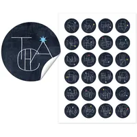 24 Adventskalenderzahlen ZIFFERNKNIFFL Tafel Stern, originelle Aufkleber, Adventskalenderaufkleber, witzige Zahlensticker, Advent, Rätsel, Kinder