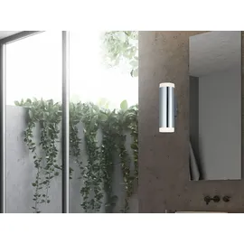 meine wunschleuchte LED Badezimmer Wandleuchte Set Chrom Spiegelleuchten seitlich für Bad & Gäste WC - Silber