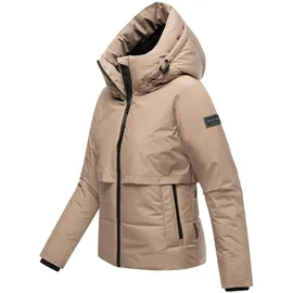 Navahoo Damen Winterjacke mit Fleece-Innenfutter und Kapuze Liebesküken XIV Taupe Grey Gr. S - S