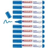 edding 4500 Textilmarker - hell-blau - 10 Stück - Rundspitze 2-3 mm - Textilstifte waschmaschinenfest (60 °C) zum Stoff bemalen - Stoffmalstift