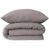 SCHIESSER Molly Unifarben Grau 135 x 200 cm + 80 x 80 cm