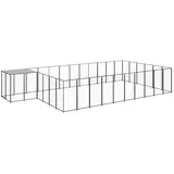 vidaXL Hundezwinger 19,36 m2 Stahl Schwarz