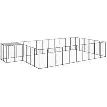 vidaXL Hundezwinger 19,36 m2 Stahl Schwarz