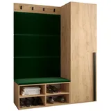 ABIKS MÖBEL Garderoben-Set MIRO Set 6, Garderobe mit gepolsterten Paneelen, Modern Design grün