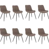 Home Deluxe Polsterstuhl Esszimmer IKALO - 8er Set - Grau-Braun