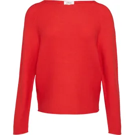 s.Oliver Strickpullover mit U-Boot-Ausschnitt und Rollsaum Rot 40