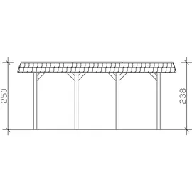 SKANHOLZ Spreewald Walmdach Doppelcarport aus Nadelholz 5,85 x 5,89 m imprägniert