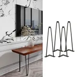ShiShi Set mit 4 Hairpin-Beinen, Tischbein aus Haarnadel, Füße Höhe 50 cm, Füße aus Stahl, skandinavische Möbelfüße, Schwarz A
