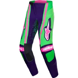 Alpinestars Techstar Nomur Motocross Hose, grün-lila, Größe 32 für Männer