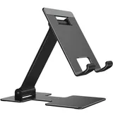 yootech Universal-Handy- und Tablet-Ständer aus Aluminium, Handy-Ständer Faltbar, Handyhalterung für iPhone 16 15 14/Galaxy/Xiaomi, für iPad/Galaxy/Google 8.3-11" Tablets und alle Smartphones-schwarz