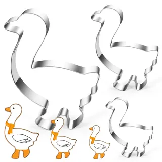 3 Stück Martinsgans Ausstecher, Ausstechform Gans, Plätzchen Ausstecher, Keksausstecher Kinder, Edelstahl Plätzchenform, Cookie Cutter Tiere, Ausstecher Weihnachten, Sankt Martin