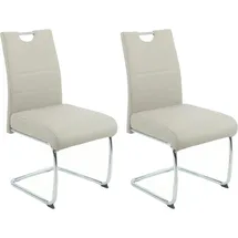 Hela Freischwinger HELA "FLORA Freischwinger mit Griff, 140kg belastbar", braun (cappuccino, chromfarbig), B:50cm H:96cm T:63cm, Kunstleder, Metall, Polyester, Stühle, Freischwinger, XL-Esszimmerstuhl, Federkern für Sitzkomfort