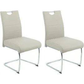 Hela Freischwinger HELA "FLORA Freischwinger mit Griff, 140kg belastbar", braun (cappuccino, chromfarbig), B:50cm H:96cm T:63cm, Kunstleder, Metall, Polyester, Stühle, Freischwinger, XL-Esszimmerstuhl, Federkern für Sitzkomfort