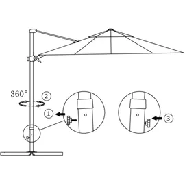 vidaXL Ampelschirm Ø 300 cm anthrazit