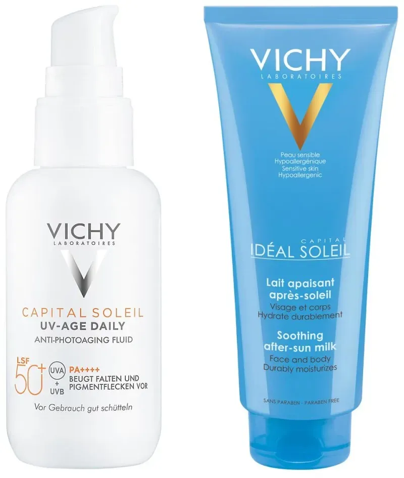 Vichy Uv-age Daily Lsf 50+ Sonnenfluid + Capital Soleil Milch