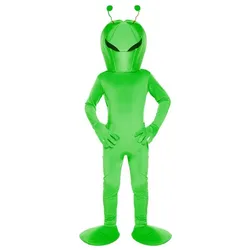 Grünes Alien Ganzkörperkostüm für Kinder - Kinder-7-9-Jahre
