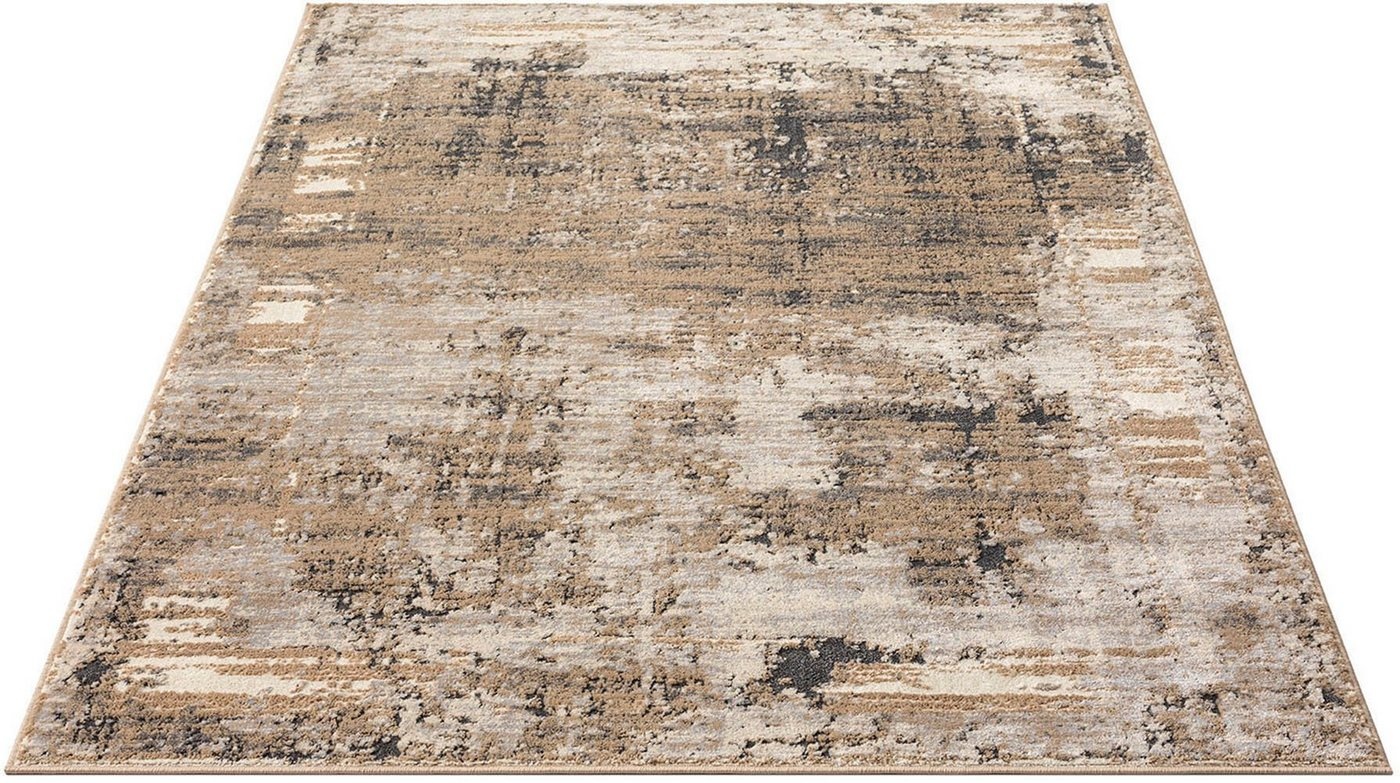Teppich Hamsa, Leonique, rechteckig, Höhe: 9 mm, dezenter Glanz, Schrumpf-Garn-Effekt, im Vintage-Look, dichte Qualität grau 120 cm x 180 cm x 9 mm