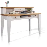 Moebel-Eins BORNHOLM Schreibtisch, Material Massivholz, Kiefer Weiss/eichefarbig