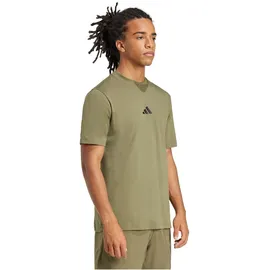 adidas Essentials Small Logo Single Jersey Shirt Olive strata/Black M