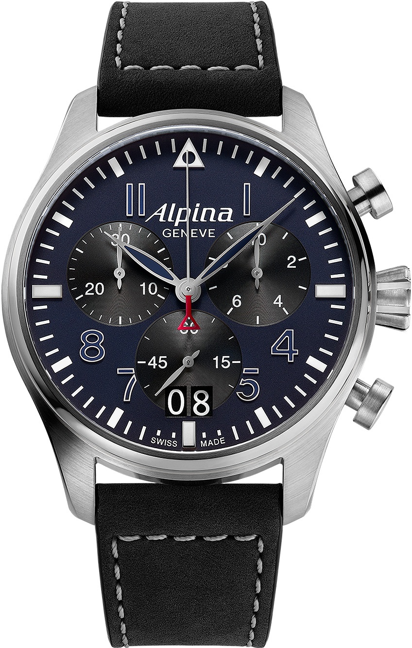 Alpina AL-372NB4S6 Startimer Pilot Chronograph Herrenuhr 44mm 10ATM