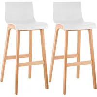 CLP 2er Set Barhocker Hover Kunststoff Vierfußgestell Natura weiß