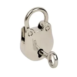 HMF Mini Deko Vorhängeschloss mit Schlüssel, 3,8 x 2,5 x 1 cm Silber