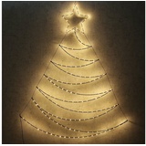 MARELIDA LED Tannenbaum Metallbaum beleuchtet Wanddeko Weihnachtsdeko 1,5m für Außen