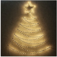 MARELIDA LED Tannenbaum Metallbaum beleuchtet Wanddeko Weihnachtsdeko 1,5m für Außen