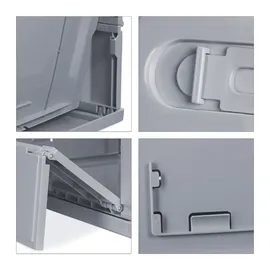 Relaxdays Transportbox 58,5 x 39,5 x 32,5 cm 1-tlg. grau