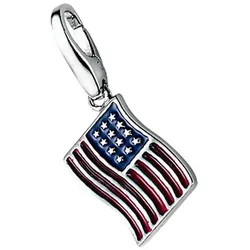 Giorgio Martello Milano Charm Flagge USA, Silber 925 Charms & Kettenanhänger   Grün Damen 