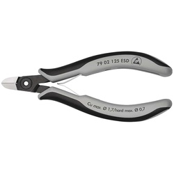 KNIPEX Präzisions Elektronik Seitenschneider, Brüniert, mit/ohne ESD, 2-K-Griff