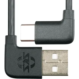 SKS COMPIT USB-C Kabel, kurzes Ladekabel mit Winkelstecker, schwarz