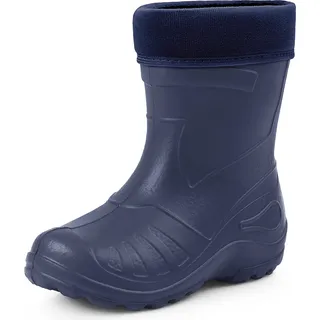 Ladeheid Gummistiefel Kinder federleichte und wasserdichte Eva Thermo Regenstiefel Gummistiefel gefüttert KL050 (Dunkelblau, 22 EU)
