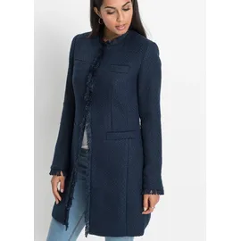 bonprix Bouclé Longblazer blau, Gr.36, Charismatischer Bouclé- Longblazer,