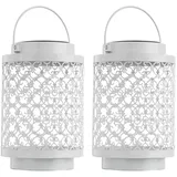 ETC Shop 2er Set LED Solarleuchte, weiß, orientalisch, H 18 cm,