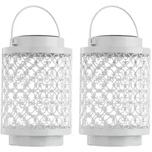ETC Shop 2er Set LED Solarleuchte, weiß, orientalisch, H 18 cm,