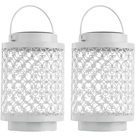 ETC Shop 2er Set LED Solarleuchte, weiß, orientalisch, H 18 cm,