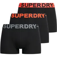 Superdry Herren M3110450B Set 3 einfarbige Boxershorts schwarz L