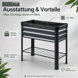 Trutzholm Hochbeet Metall 80 x 51 x 80 cm Schwarz