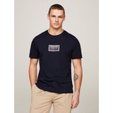 Tommy Hilfiger T-Shirt mit Label-Print, Marine, L