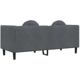 vidaXL Sofa mit Kissen 2-Sitzer Dunkelgrau Samt