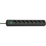 Brennenstuhl Eco-Line Steckdosenleiste 8 Steckdosen mit Sockel/Schalter, schwarz, 1159301018
