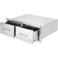 Vevor Kamintür Doppelschicht Edelstahl 75 x 25 x 50 cm Weiß