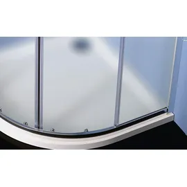Polysan EASY LINE Duschabtrennung Viertelkreis mit Schiebetür 90 x 190 cm Silber/Transparent EL2638