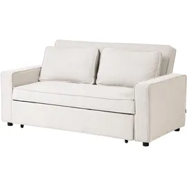 Beliani Schlafsofa Stoff 2-Sitzer Weiß/Schwarz